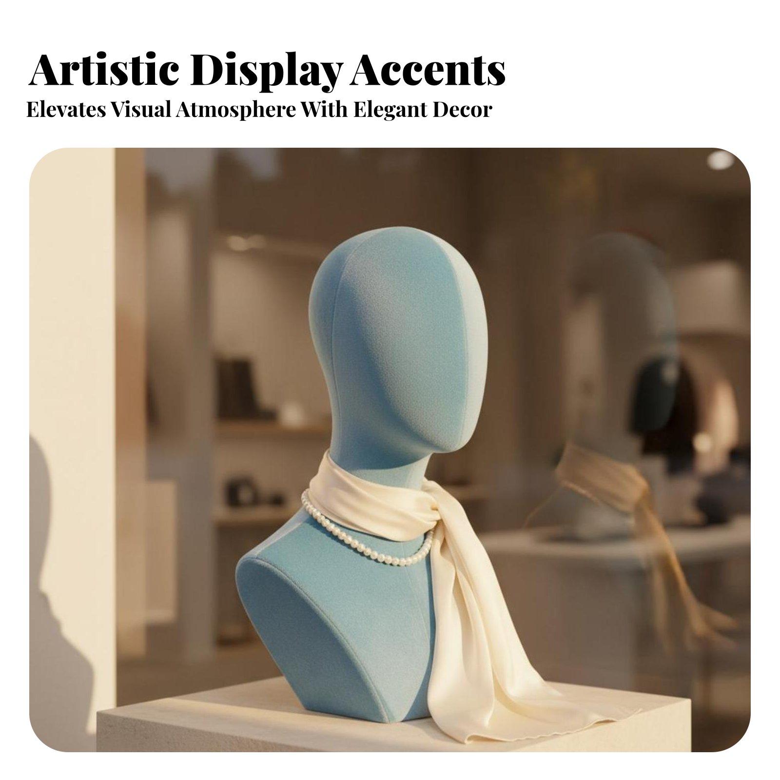 Body Jewelry In Store - Premium Velvet Covered Mannequin Head with