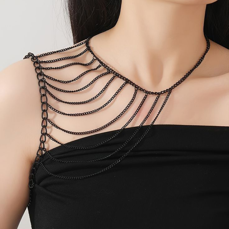 Body Jewelry Necklace - Multi Layer Tassel Shoulder Chain Fashion