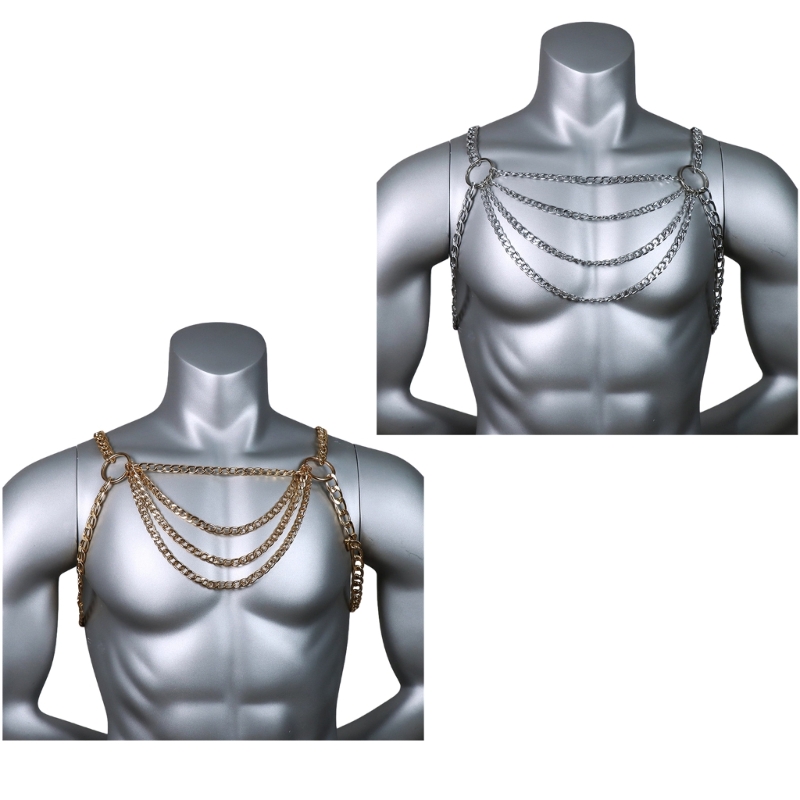 Body Jewelry Necklace - Men's Sexy Metal Body Chest Chain