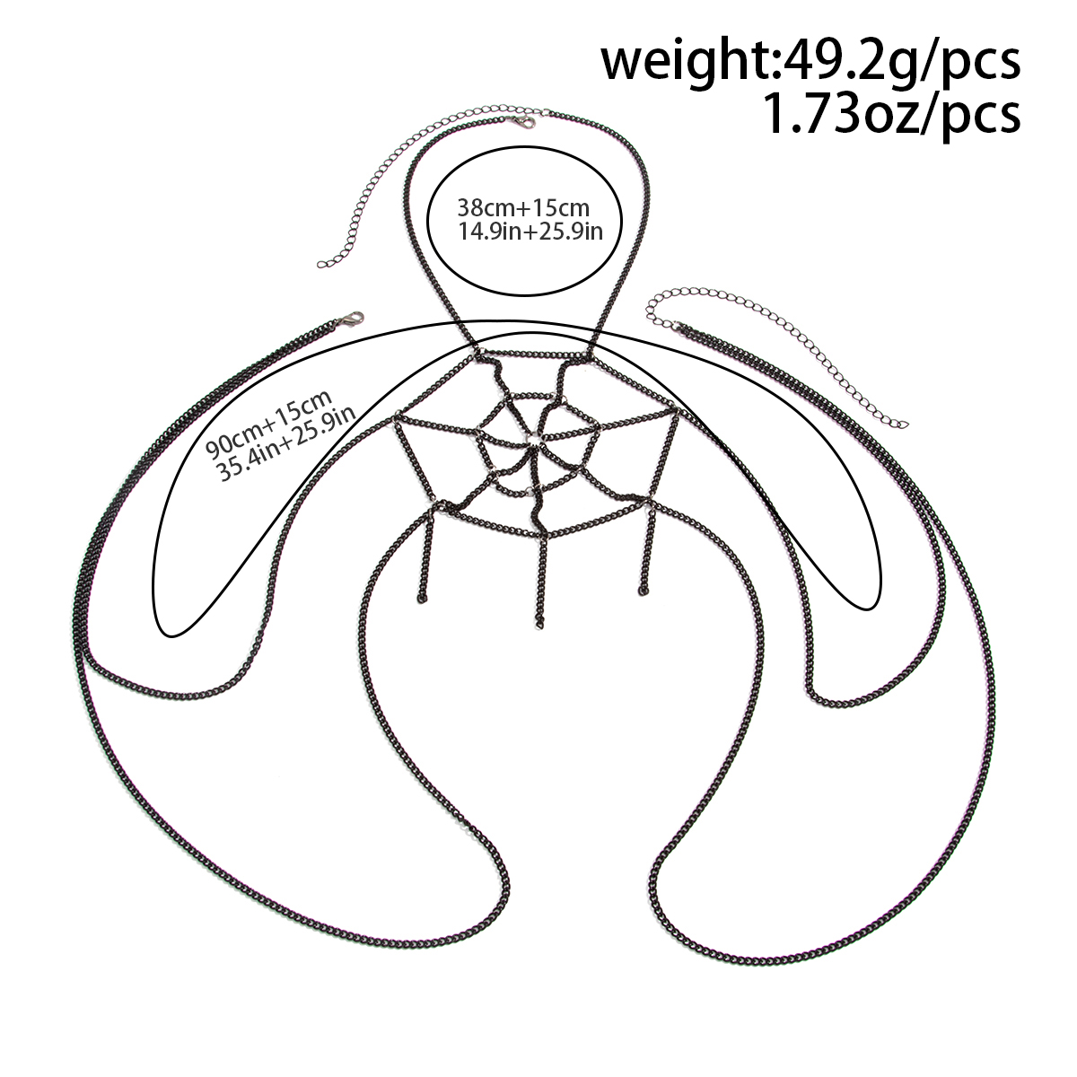 KunJoe Creative Sexy Spider We - Body Jewelry Necklace recension och pris