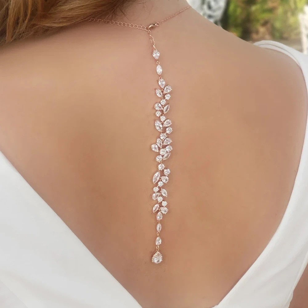 Luxury Leaf Silver Body Chain  - Body Jewelry Necklace recension och pris