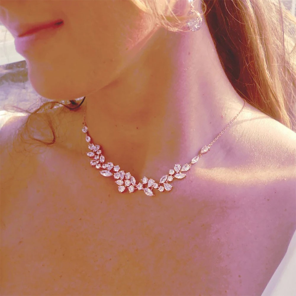 Luxury Leaf Silver Body Chain  - Body Jewelry Necklace recension och pris
