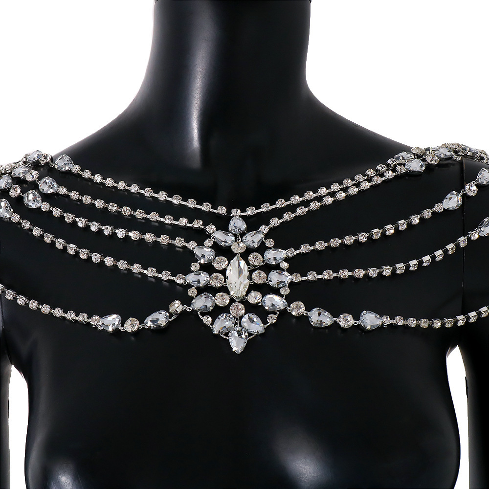 Boho Crystal Bridal Shoulder C - Body Jewelry Necklace recension och pris