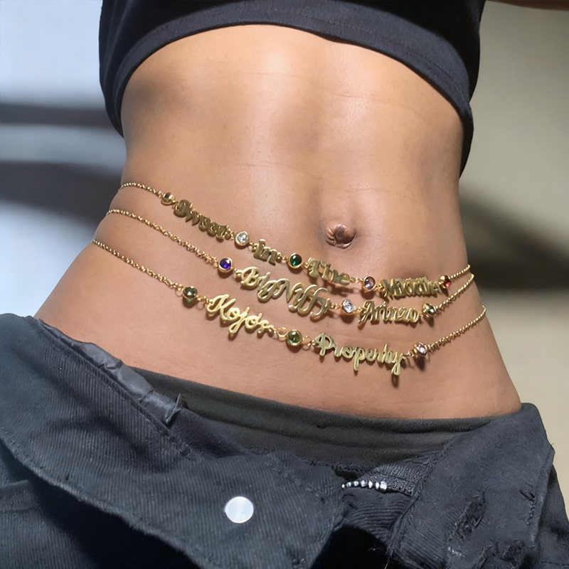 DUOYING Custom Name Belly Chai - Body Jewelry Names recension och pris