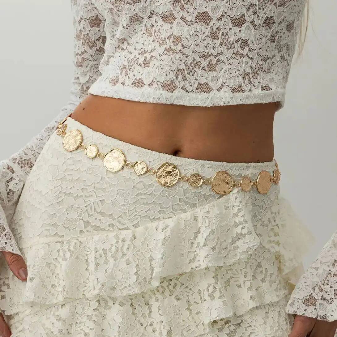 Punk Gold Color Round Belly Wa - Body Jewelry Dress recension och pris