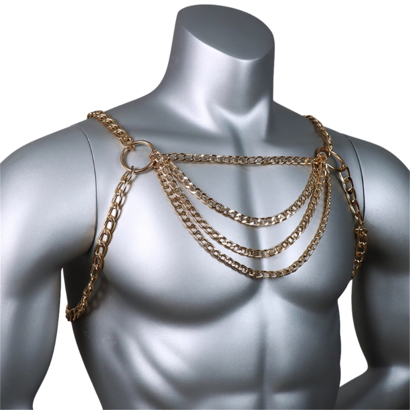 Men's Sexy Metal Body Chest Ch - Body Jewelry Necklace recension och pris