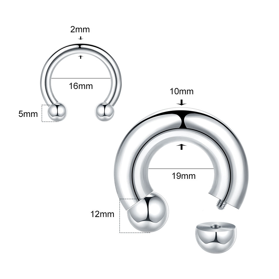 1PC 18G-00G Large Gauge Stainl - Body Jewelry Hangers recension och pris