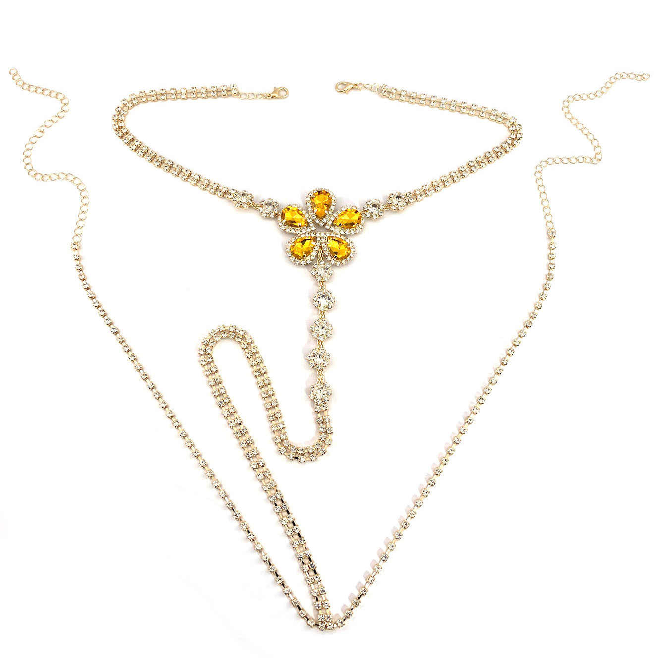 1pc Flower Shaped Sexy Rhinest - Body Jewelry For You recension och pris