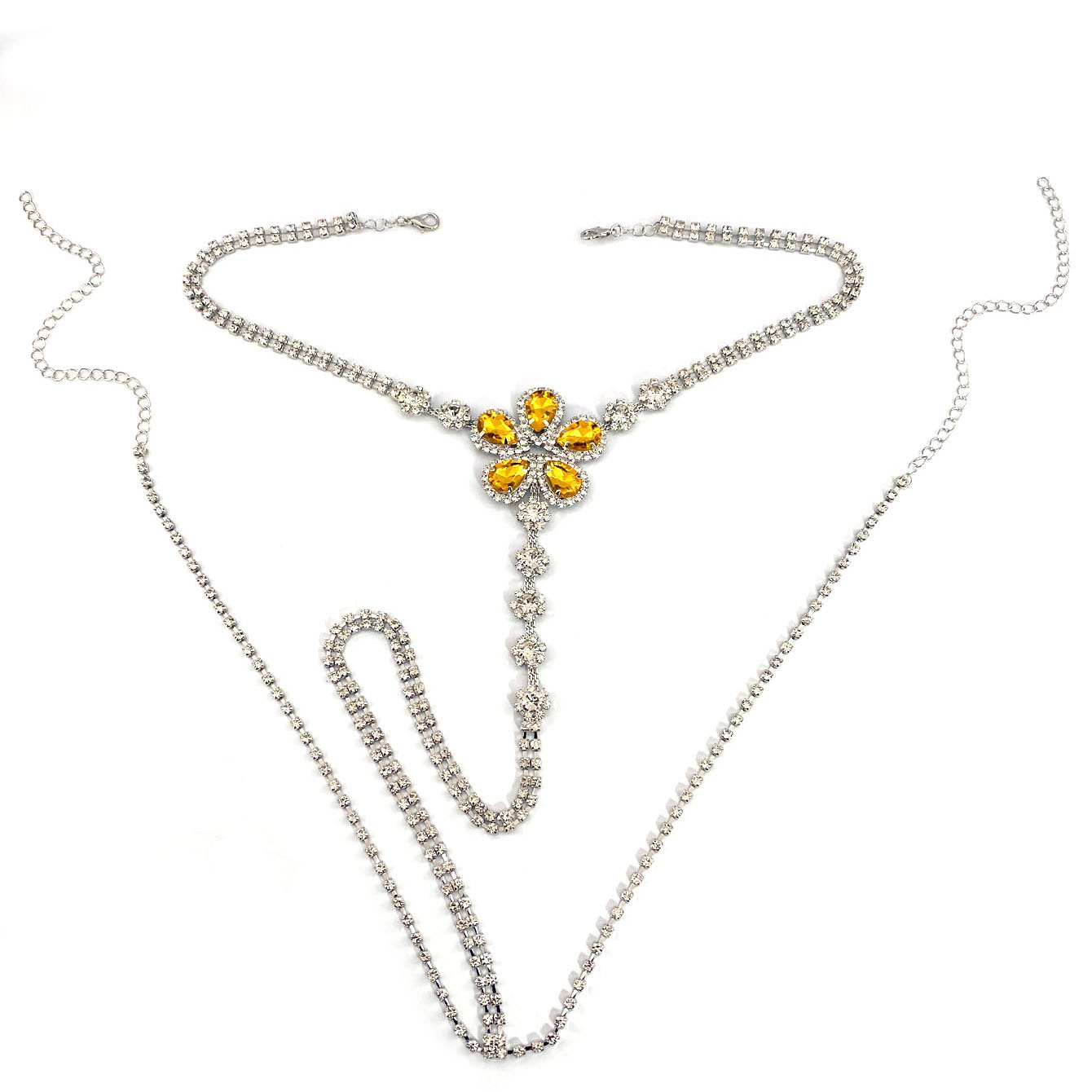 1pc Flower Shaped Sexy Rhinest - Body Jewelry For You recension och pris