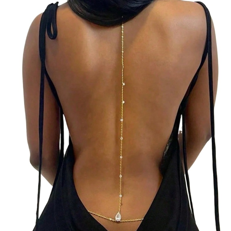Bride Backless Rhinestone Wate - Body Jewelry Necklace recension och pris