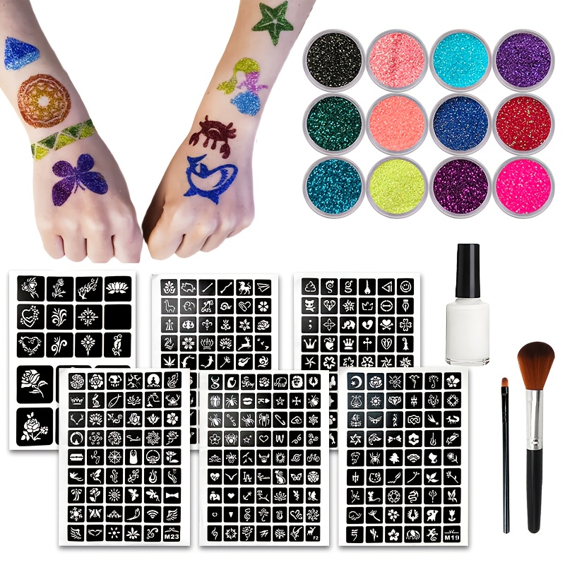 12-color Glitter Rainbow Set w - Body Jewelry Glue recension och pris